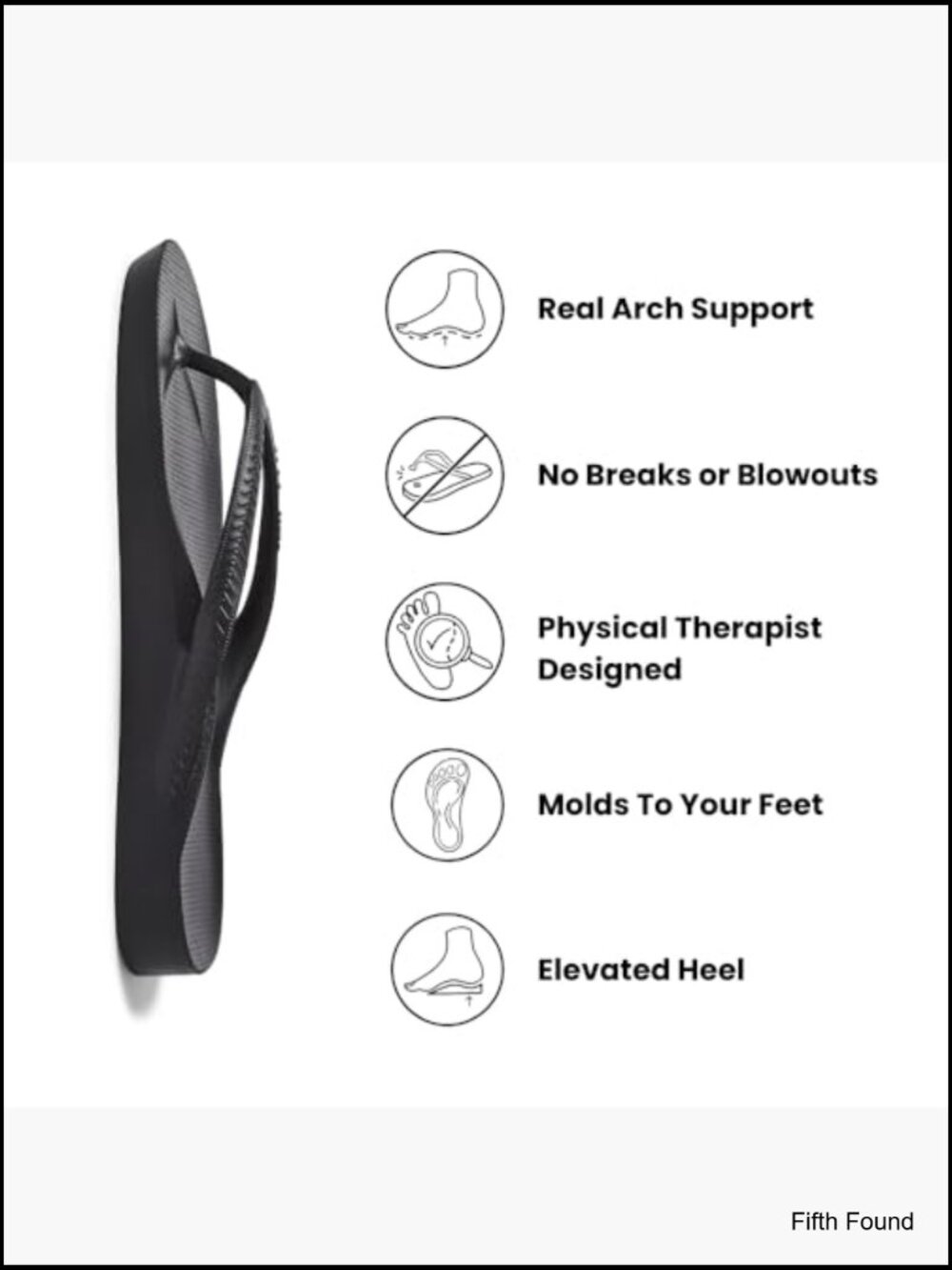 Orthotic Arch Support Flip Flops for Plantar Fasciitis Relief Cushioned Thong - Picture 2 of 7